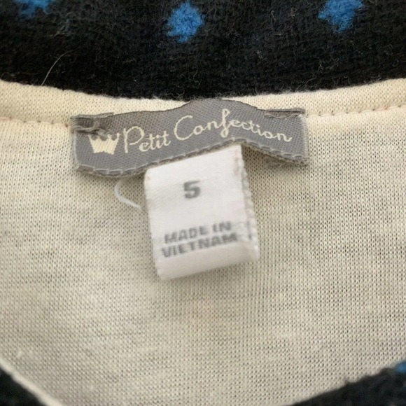 Petit Confection Girls Retro Coat Size 5 Blue Red Double Button Peter Pan Collar - Picture 6 of 11